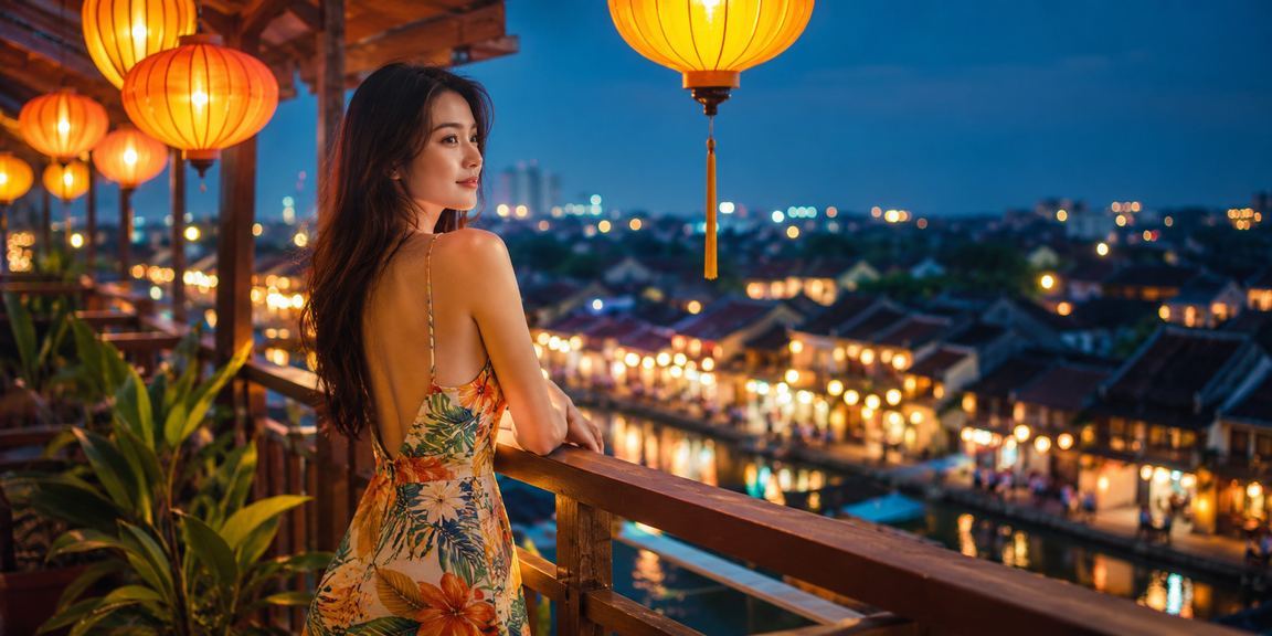 Đèn lồng trang trí rực rỡ tại phố cổ Hội An về đêm